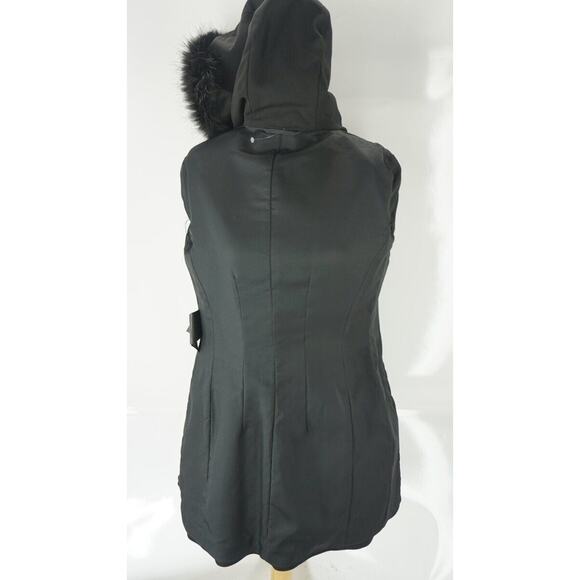Prada Black Fur Trim Hooded Women's Trench Coat Size 40 EU 4 US New $2375 Italy - Picture 10 of 11